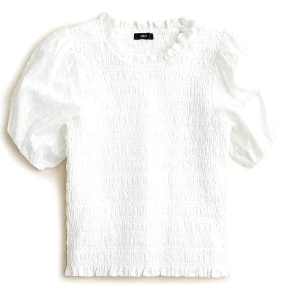 J. Crew Tops - NWOT J.Crew Puff-sleeve textured voile smocked top